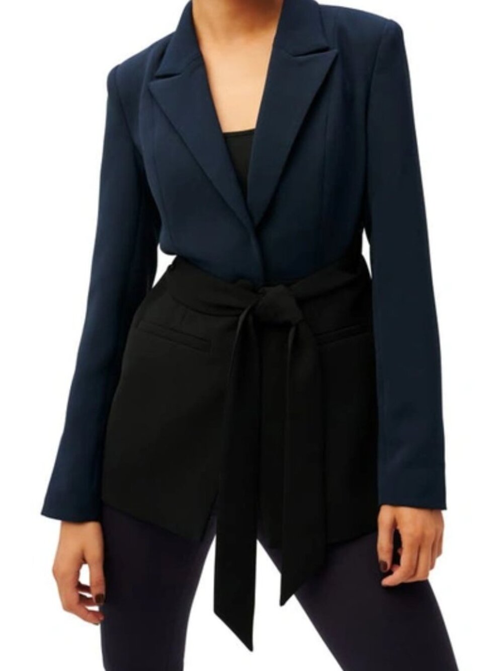 Good American Fit & Flatter Blazer Navy Black Size 1 / S US 2-4 NWOT